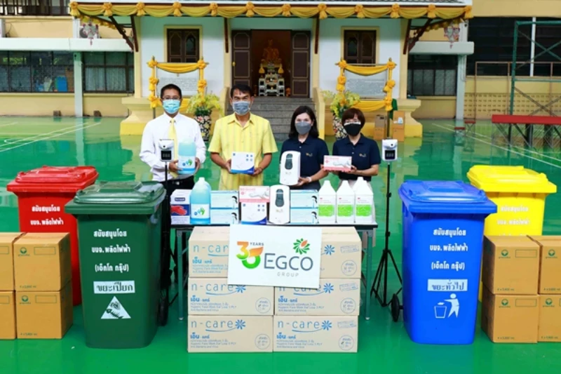 EGCO GROUP DONATES PROTECTIVE EQUIPMENT AGAINST COVID-19 TO WAT RATCHABOPHIT SCHOOL, ENCOURAGE YOUTH TO STUDY ONSITE SAFELY
